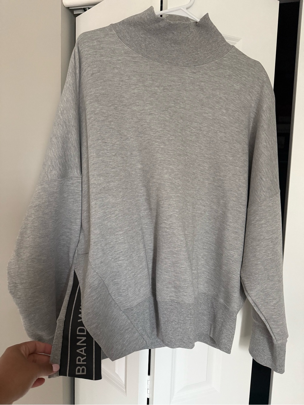 addias Light Gray Mock Neck Sweater